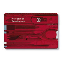 Швейцарская карточка Victorinox SwissCard Classic, 10 функций, корпус из красного полупрозрачного пластика Швейцарская карточка Victorinox SwissCard Classic, 10 функций, корпус из красного полупрозрачного пластика